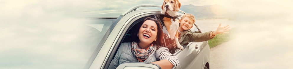 Family in a car