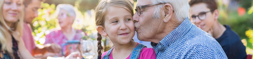 Man and child smiling