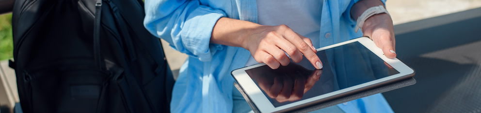 Person using a tablet