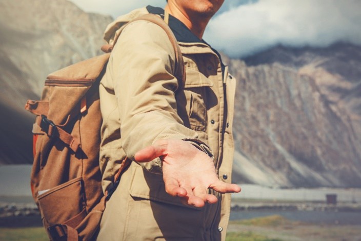 Hiking outdoors